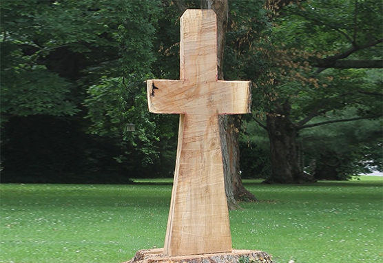 Cross from tree struck by lighting